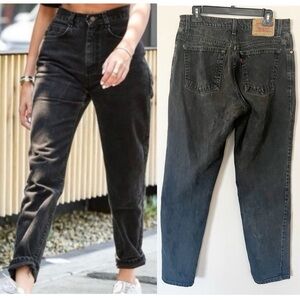 Vintage Levi’s 550 Faded Black Mom Jeans Relaxed High Waist  Streetwear 10 Tall